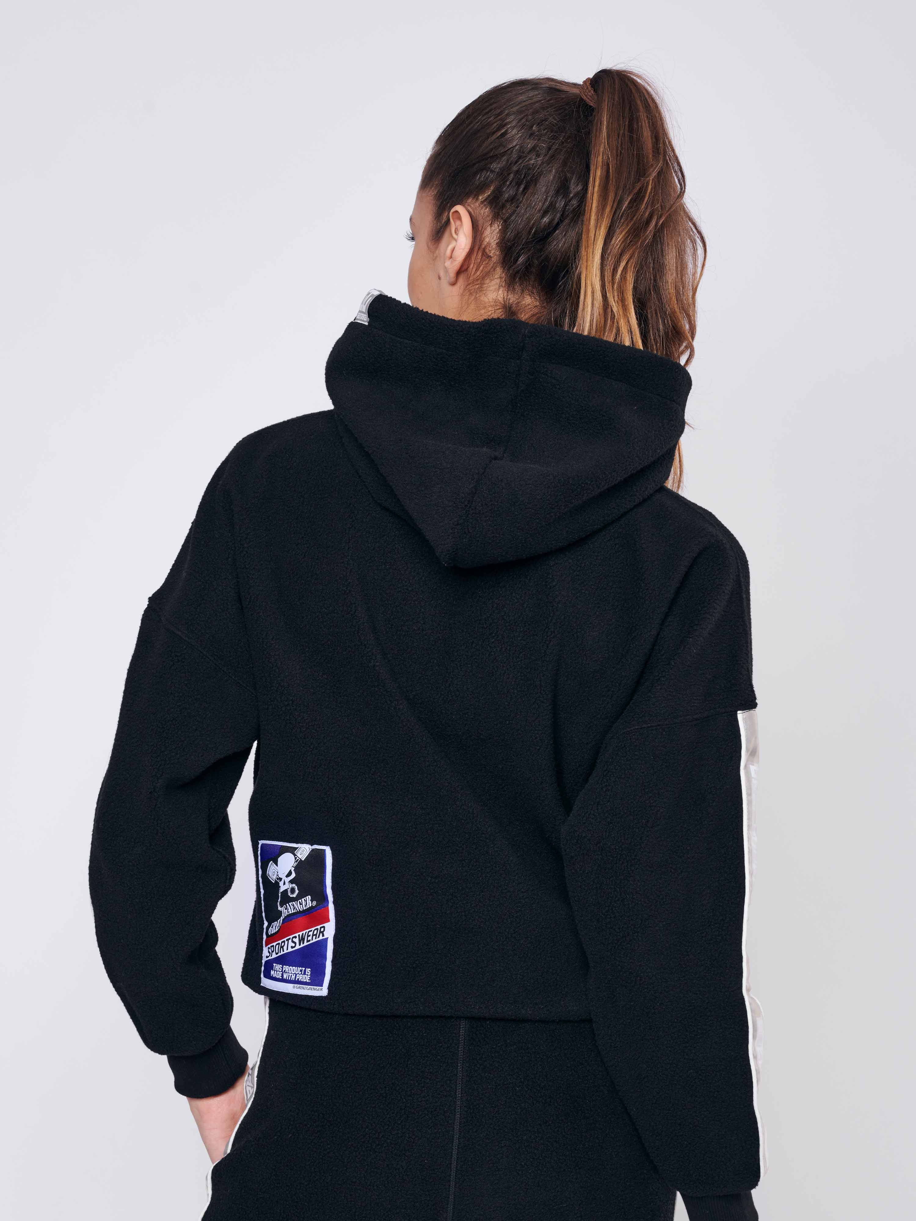 Sherpa Hoodie Women Black - Image 2