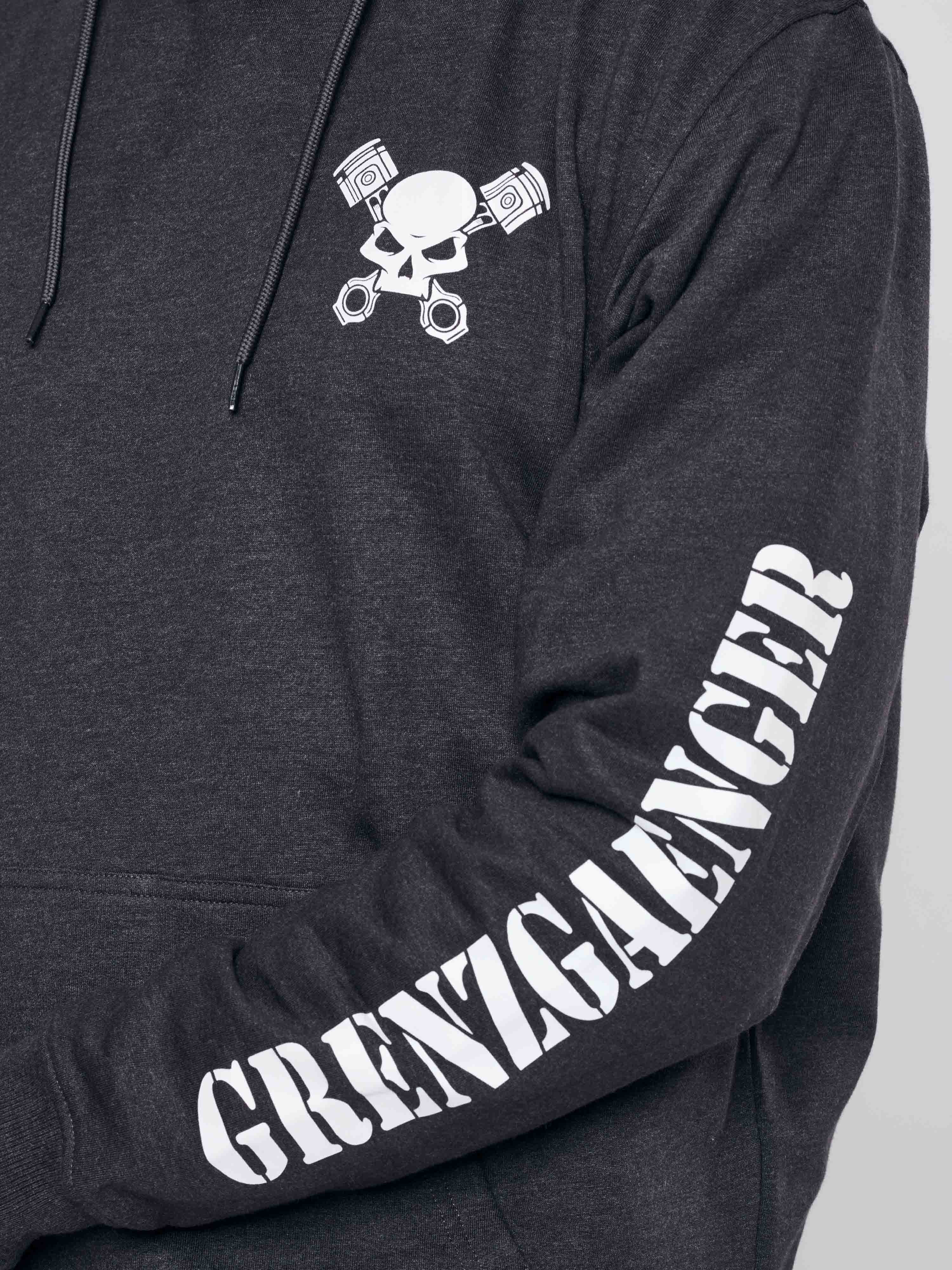 Skull Hoodie Men Grey - Image 4