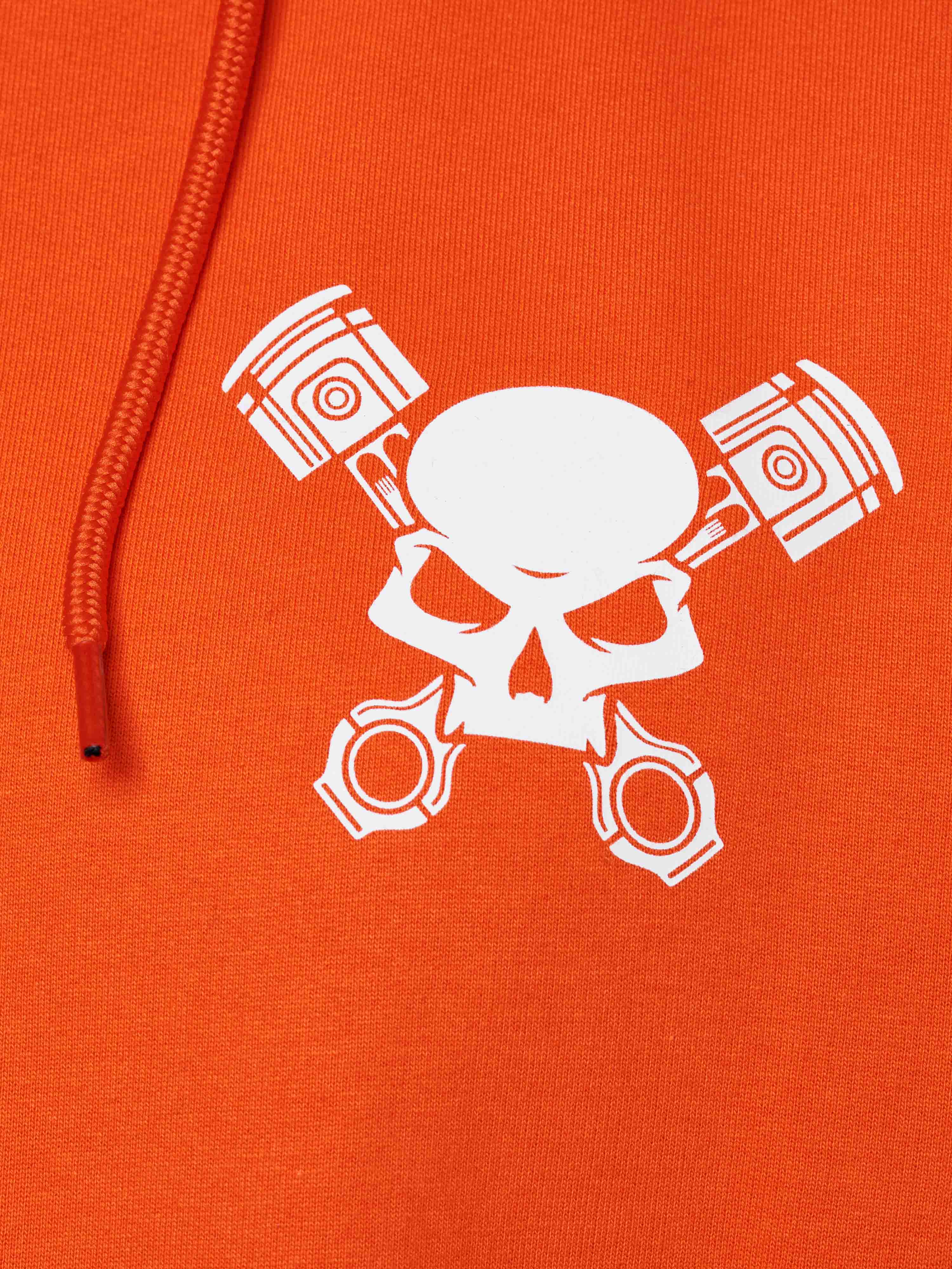 Skull Hoodie Men Orange - Image 4